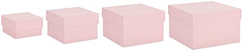 Stockroom Plus 4 Pack Pink Square Nesting Gift Boxes