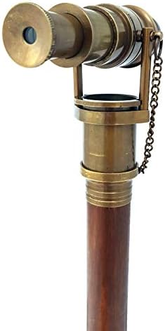 Brass Nautical Telescope Walking Stick with Antique Finish