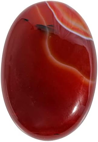 Loveliome Natural Red Agate Oval Worry Stone for Stress Relief