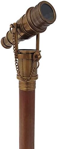 Brass Nautical Telescope Walking Stick with Antique Finish