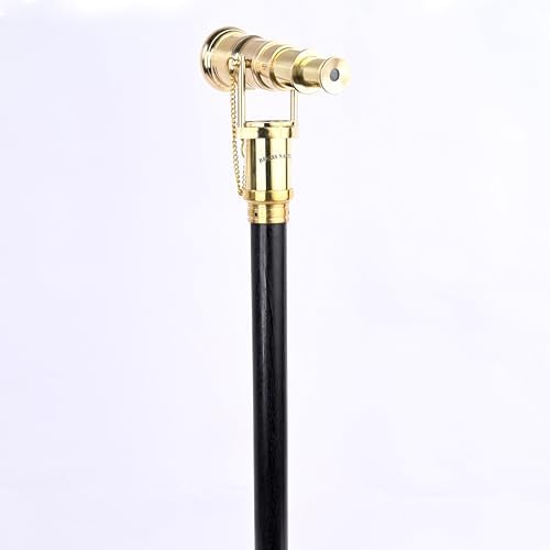 Brass Nautical Telescope Walking Stick with Compass