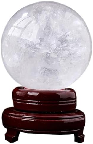 Clear Quartz Crystal Ball with Stand 7cm Natural White Stone Sphere