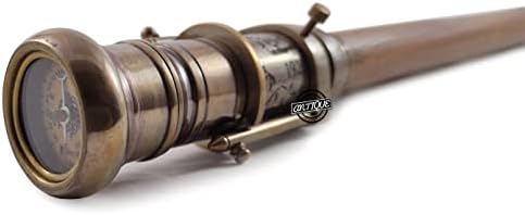 Unisex Lightweight Sturdy Folding Walking Cane with Antique Brass Handle