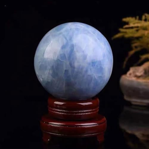 Natural Celestite Crystal Ball with Stand for Healing and Fengshui