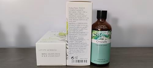 PHATOIL 100ML Citronella Essential Oil for Diffusers and DIY Projects