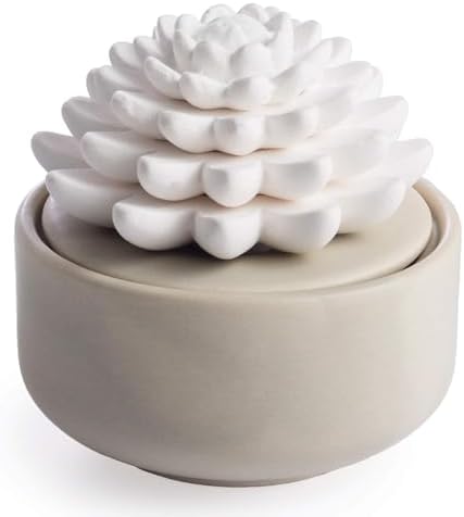 Airom White Succulent Porcelain Diffuser with Peppermint Oil