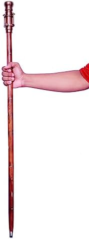 Engraved Brass Walking Stick with Telescope and Compass