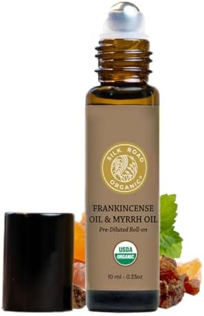 Silk Road Organic Frankincense Myrrh Essential Oil Roll On 10ml