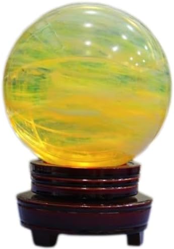 Yellow Obsidian Ball with Stand for Meditation and Feng Shui