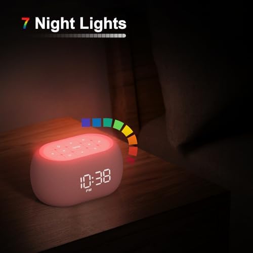 ANJANK White Noise Sound Machine with Bluetooth Speaker and Night Light
