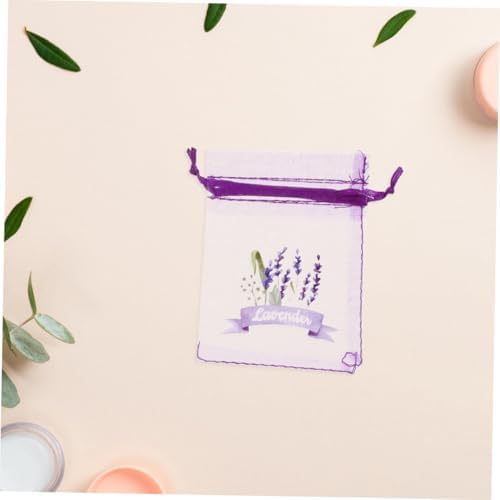 50pcs Lavender Organza Drawstring Bags for Dried Herbs Jewelry Wedding Favors