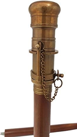 Brass Nautical Telescope Walking Stick with Antique Finish
