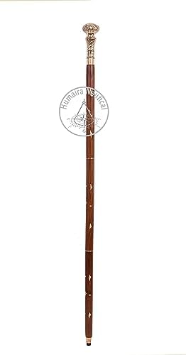 Victorian Brass Handle Walking Stick with Telescope Fold Design