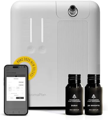 AromaPlan 2025 Waterless HVAC Scent Diffuser 2000 Sq Ft Coverage White