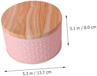 Pink Iron Snack Storage Box with Lid for Cookies and Treats