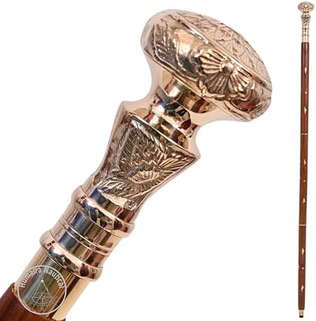 Victorian Brass Handle Walking Stick with Telescope Fold Design