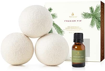 Thymes Wool Dryer Balls Set - 3 Balls 1 Scented Fragrance Oil