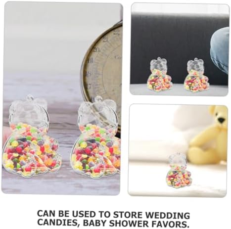 24Pcs Bear Shaped Transparent Candy Boxes Cute Party Favor Storage