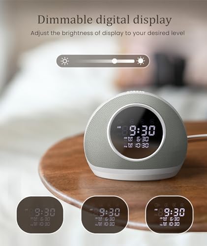 Dreamegg Sound Machine Alarm Clock with 27 Sounds and 9 Night Lights