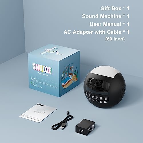 ROCAM 5-in-1 White Noise Machine with Bluetooth and Night Light
