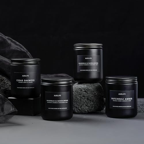 Auelife Scented Candles for Men 4 Pack Set