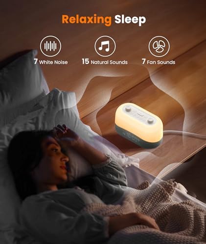 Dreamegg Sound Machine Alarm Clock with 29 Sounds and Night Light