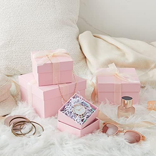 Stockroom Plus 4 Pack Pink Square Nesting Gift Boxes
