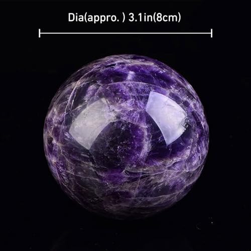 Natural Fantasy Amethyst Sphere Ornament with Stand