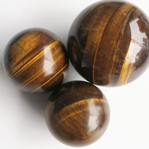 Natural Tiger Eyes Crystal Sphere Feng Shui Healing Decor