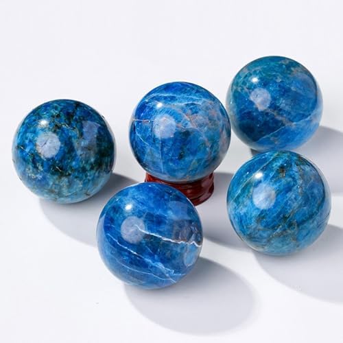 Blue Apatite Crystal Ball with Wood Stand 60mm