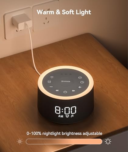 Dreamegg D1 Sound Machine with Alarm Clock and Night Light