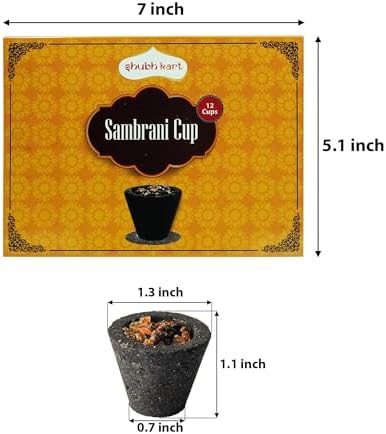 Shubhkart 12 Pcs Premium Sambrani Dhoop Cup Black