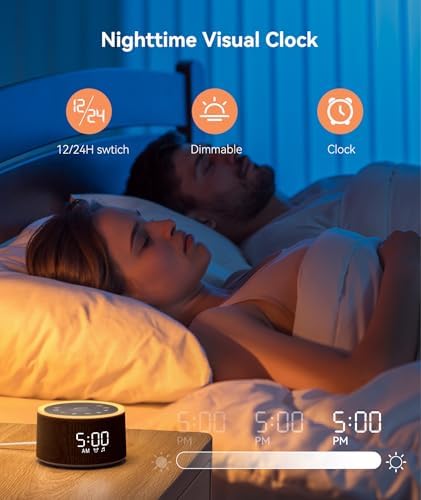 Dreamegg D1 Sound Machine with Alarm Clock and Night Light