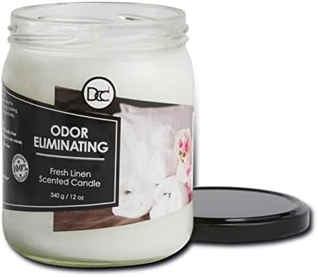 Fresh Linen Odor Eliminating Candle - 80 Hour Burn Time