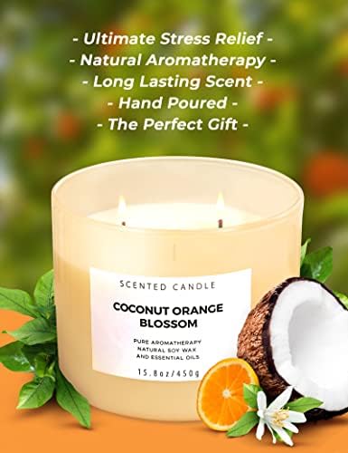 Coconut Orange Blossom 3 Wick Soy Candle