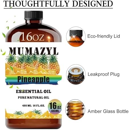 MUMAZYL Pineapple Essential Oil 16 Fl Oz for Diffuser Yoga Cleaning DIY