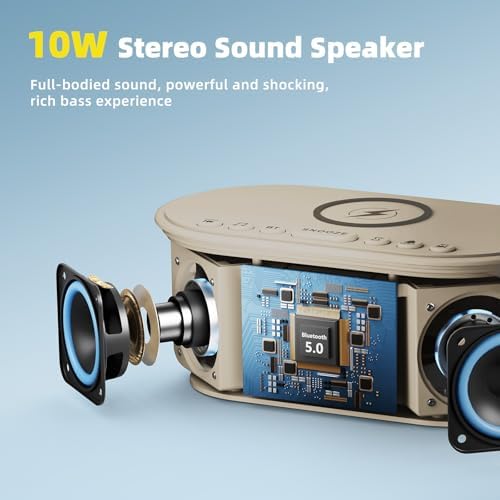 Odokee Sound Machine Alarm Clock with Bluetooth Speaker and Wireless Charging