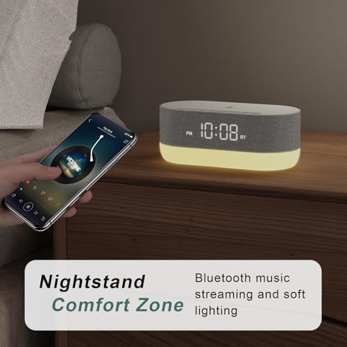 HOUSBAY 3 in 1 Sound Machine Alarm Clock Wireless Charger