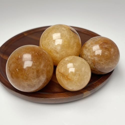 Natural Yellow Quartz Crystal Ball 60mm for Feng Shui and Meditation
