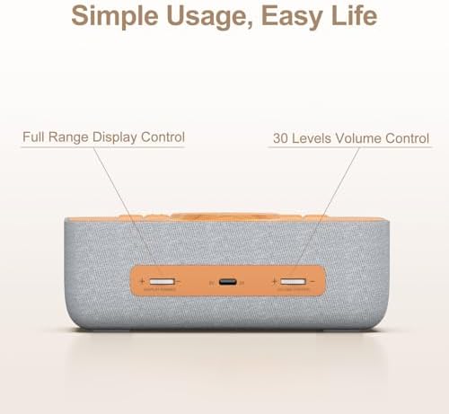 REACHER 15W Magnetic Wireless Charging Alarm Clock with White Noise