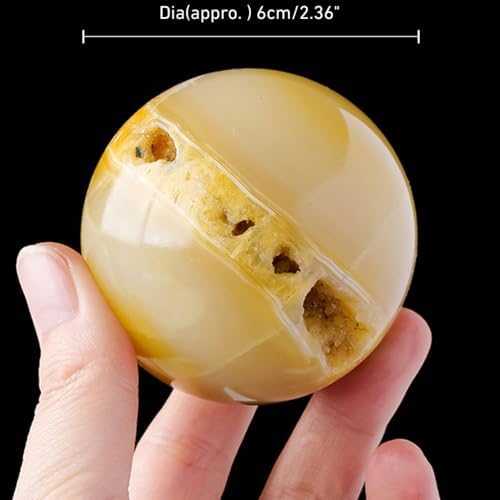 Natural Yellow Crystal Geode Sphere with Stand 60mm