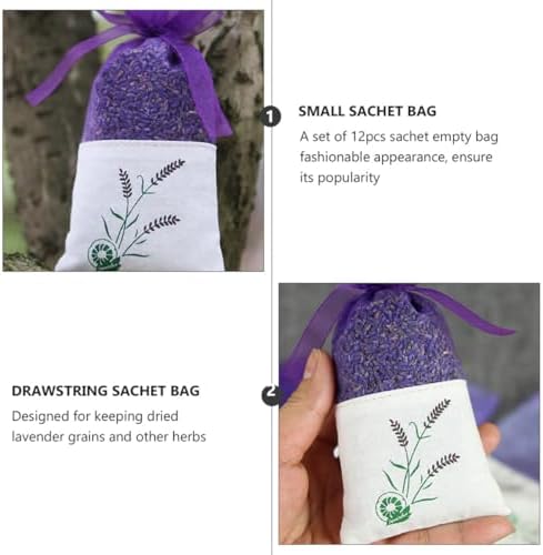 ULTECHNOVO 12pcs Lavender Sachet Bags with Drawstring for Home and Gifts