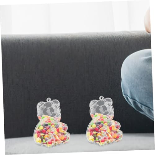 24Pcs Bear Shaped Transparent Candy Boxes Cute Party Favor Storage