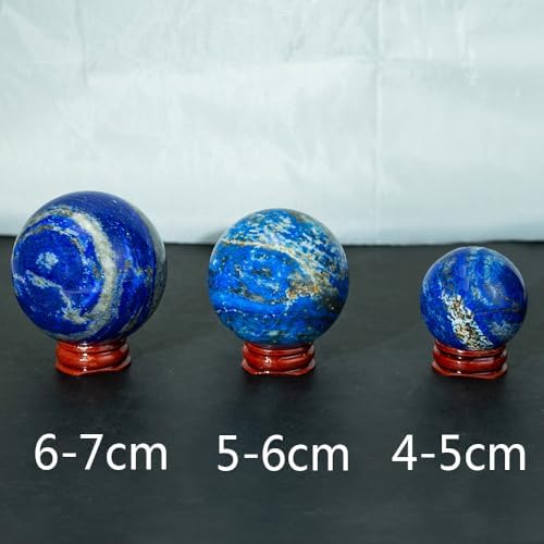 Lapis Lazuli Crystal Healing Ball with Wood Stand