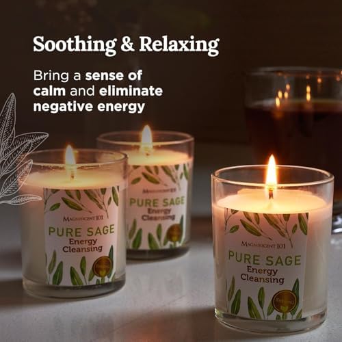 Magnificent 101 Set of 3 Pure Sage Smudge Candles
