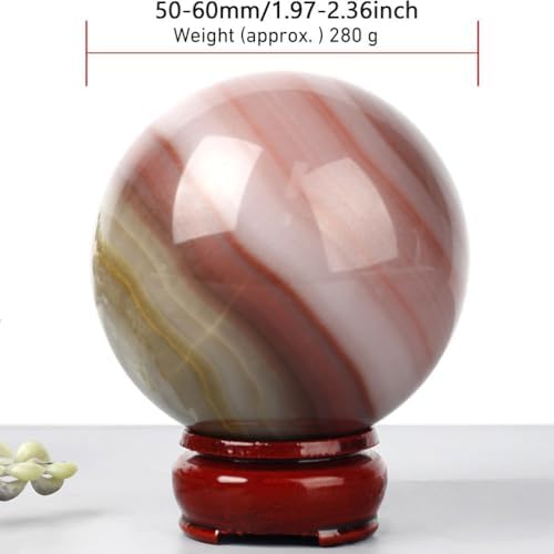 Natural Colorful Jade Crystal Sphere with Wooden Stand