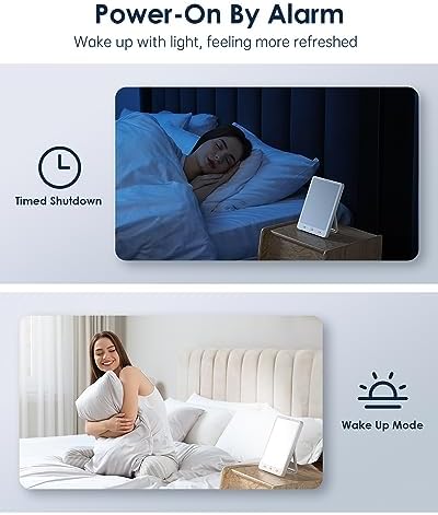 SUXIO Rechargeable Light Therapy Lamp with Wake Up Function