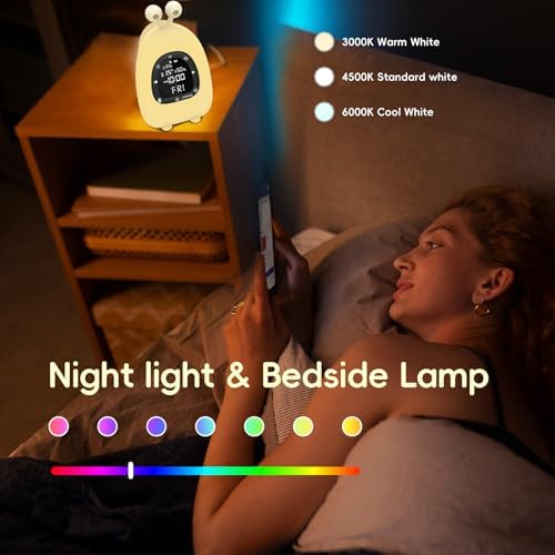 Jamyok Sunrise Alarm Clock with Light and White Noise