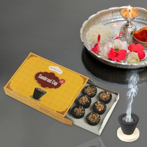 Shubhkart 12 Pcs Premium Sambrani Dhoop Cup Black