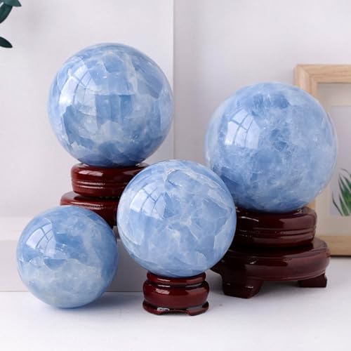 Natural Celestite Crystal Ball with Stand for Healing and Fengshui